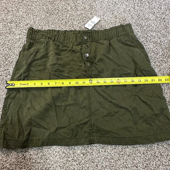 LOFT Women's Button Front Detail Skirt Size L In Green - Picture 4 of 8